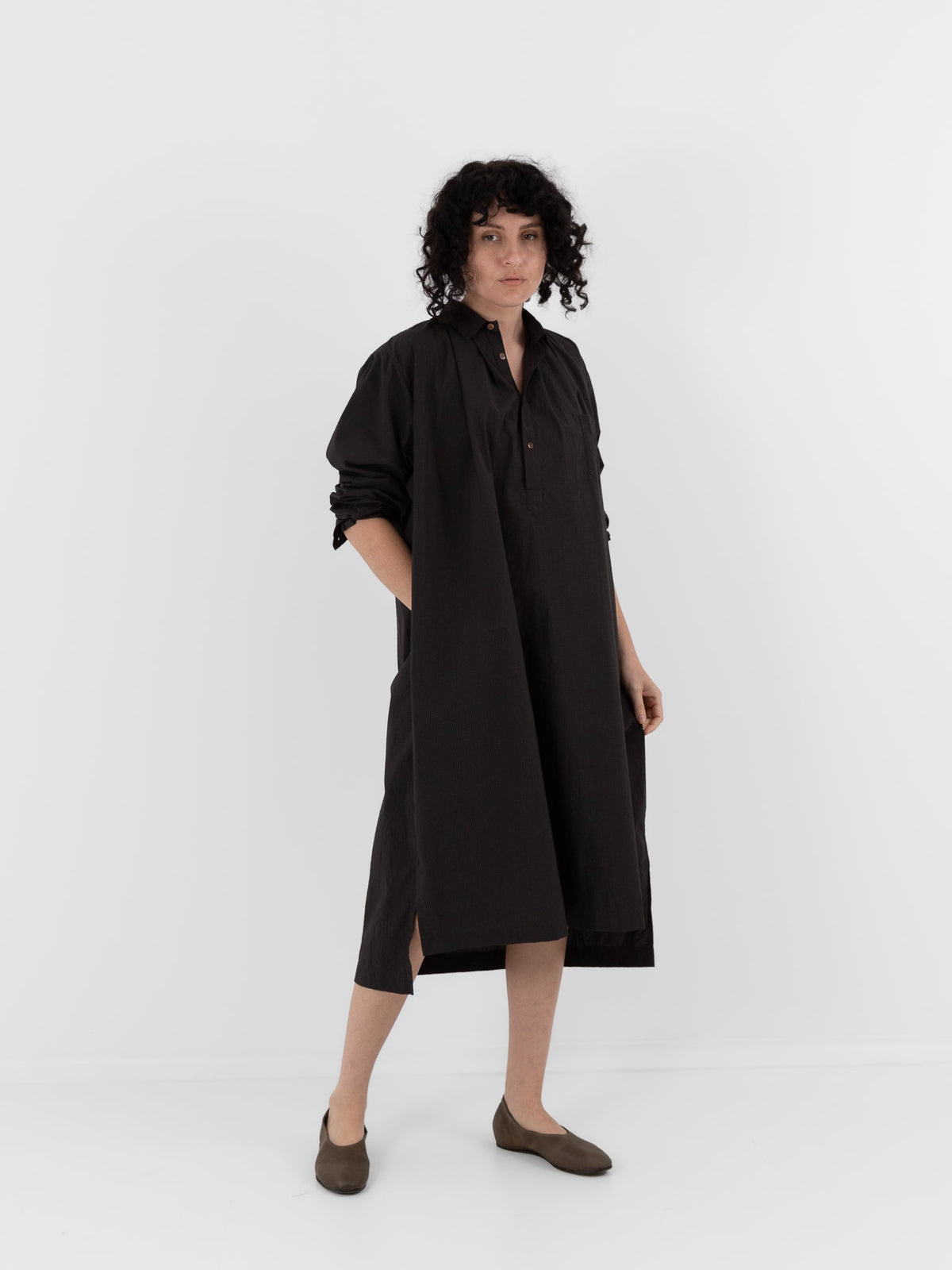 Makié Cleo Dress in Charcoal Check - MAKIE at Worthwhile - shop DRESS