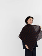Makié Medium Check Scarf in Brown/Navy - MAKIE at Worthwhile - shop SCARF