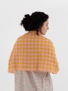 Makié Medium Check Scarf in Peach/Gold - MAKIE at Worthwhile - shop SCARF