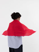 Makié Medium Check Scarf in Pink/Orange - MAKIE at Worthwhile - shop SCARF