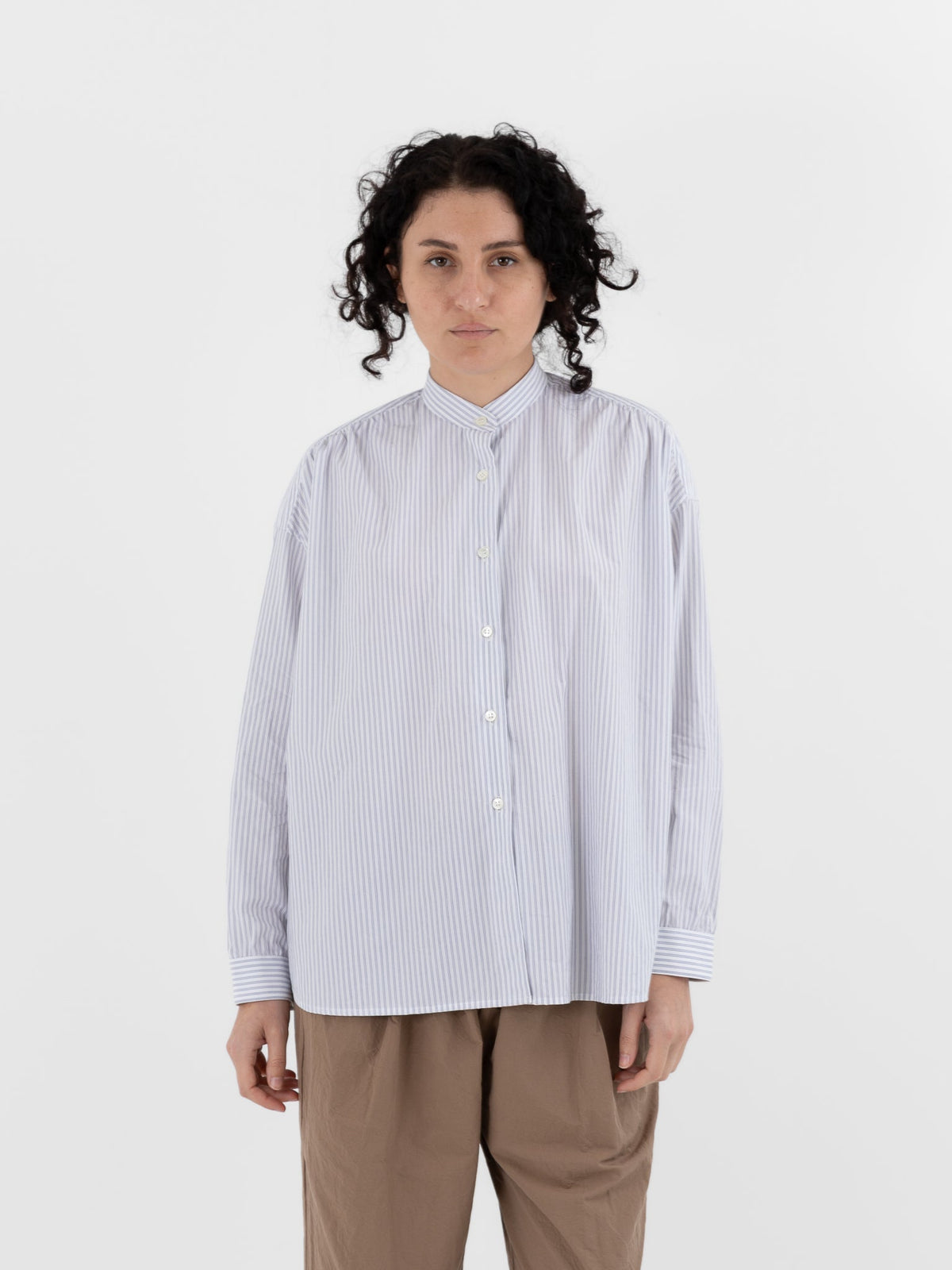 Makié Reece Blouse in Blue Stripe - MAKIE at Worthwhile - shop TOP