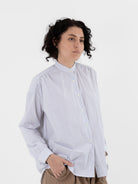Makié Reece Blouse in Blue Stripe - MAKIE at Worthwhile - shop TOP