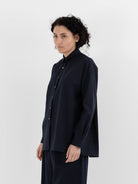 Makié Simple Shirt in Navy - MAKIE at Worthwhile - shop TOP