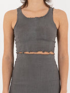 Marc LeBihan Stretch Silk Crop Top, Rose Grey - Worthwhile