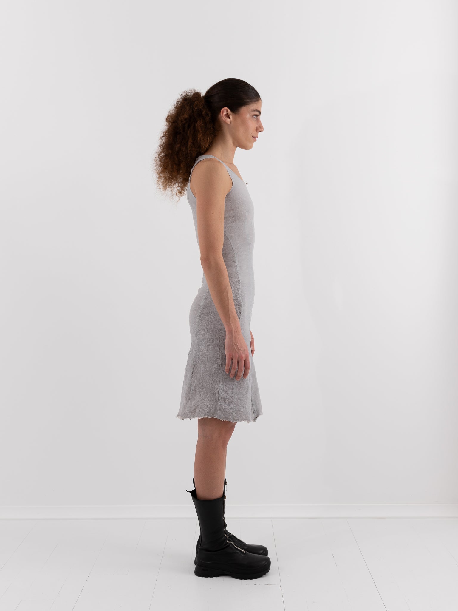 Marc LeBihan Stretch Silk Dress in Platinum - MARC LE BIHAN at Worthwhile - shop DRESS