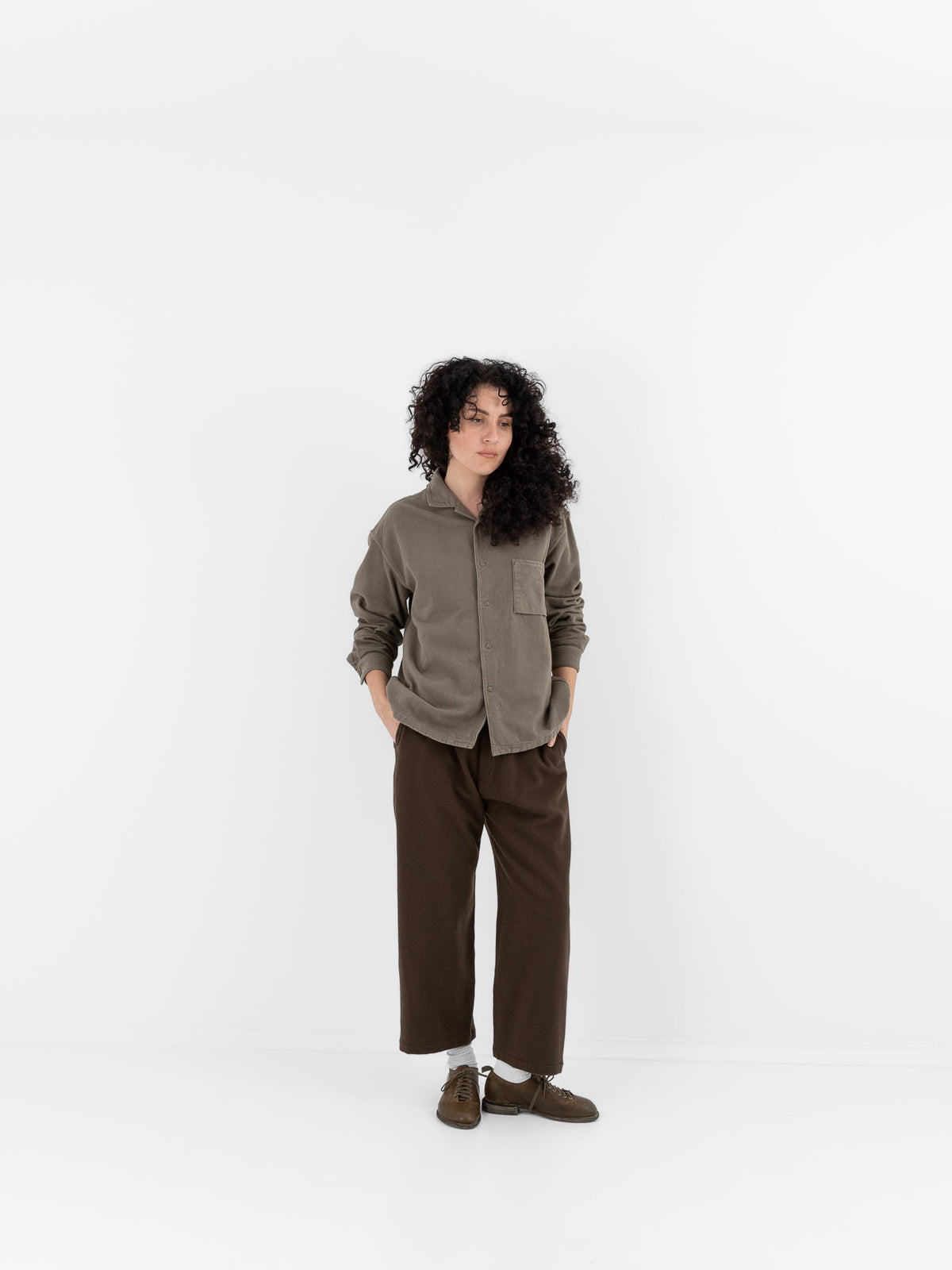 MITTAN Shirt 162DC in Dark Mugwort - MITTAN at Worthwhile - shop TOP