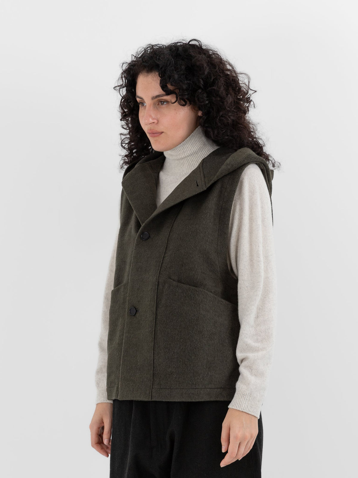MITTAN Vest 05 in Ash Green - MITTAN at Worthwhile - shop VEST