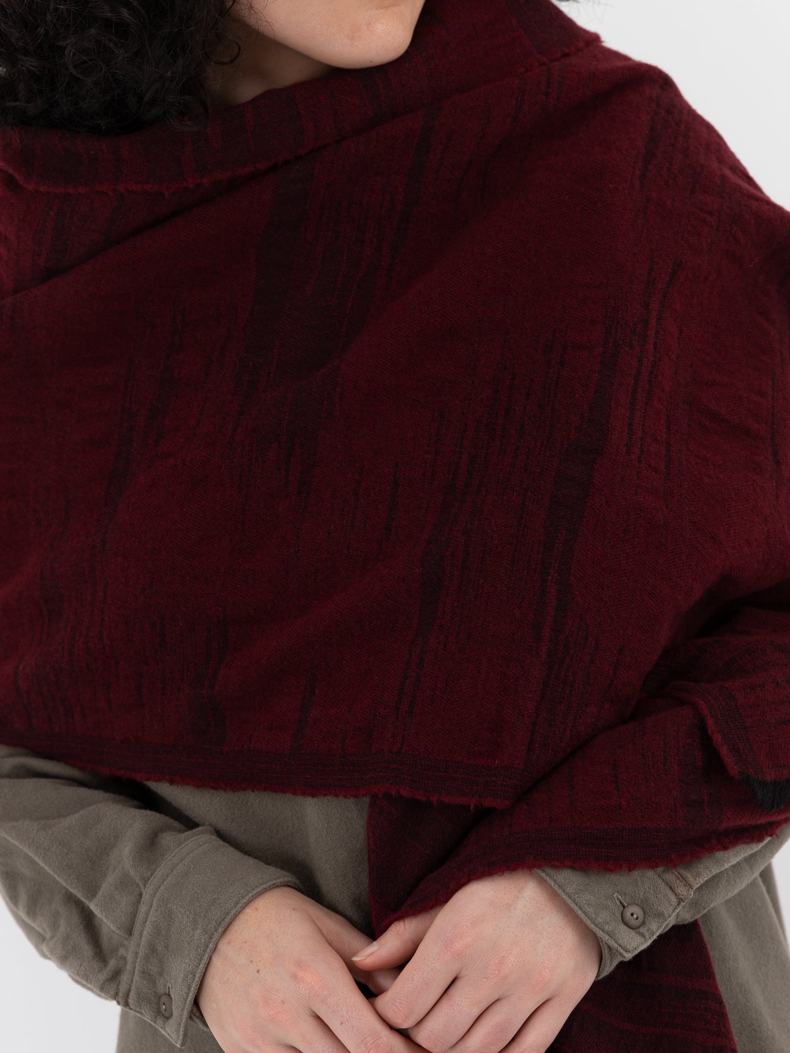 MITTAN Woven Scarf 71 in Burgundy - MITTAN at Worthwhile - shop SCARF
