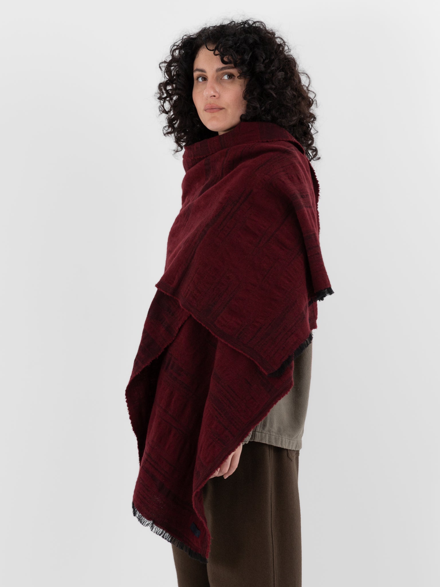MITTAN Woven Scarf 71 in Burgundy - MITTAN at Worthwhile - shop SCARF