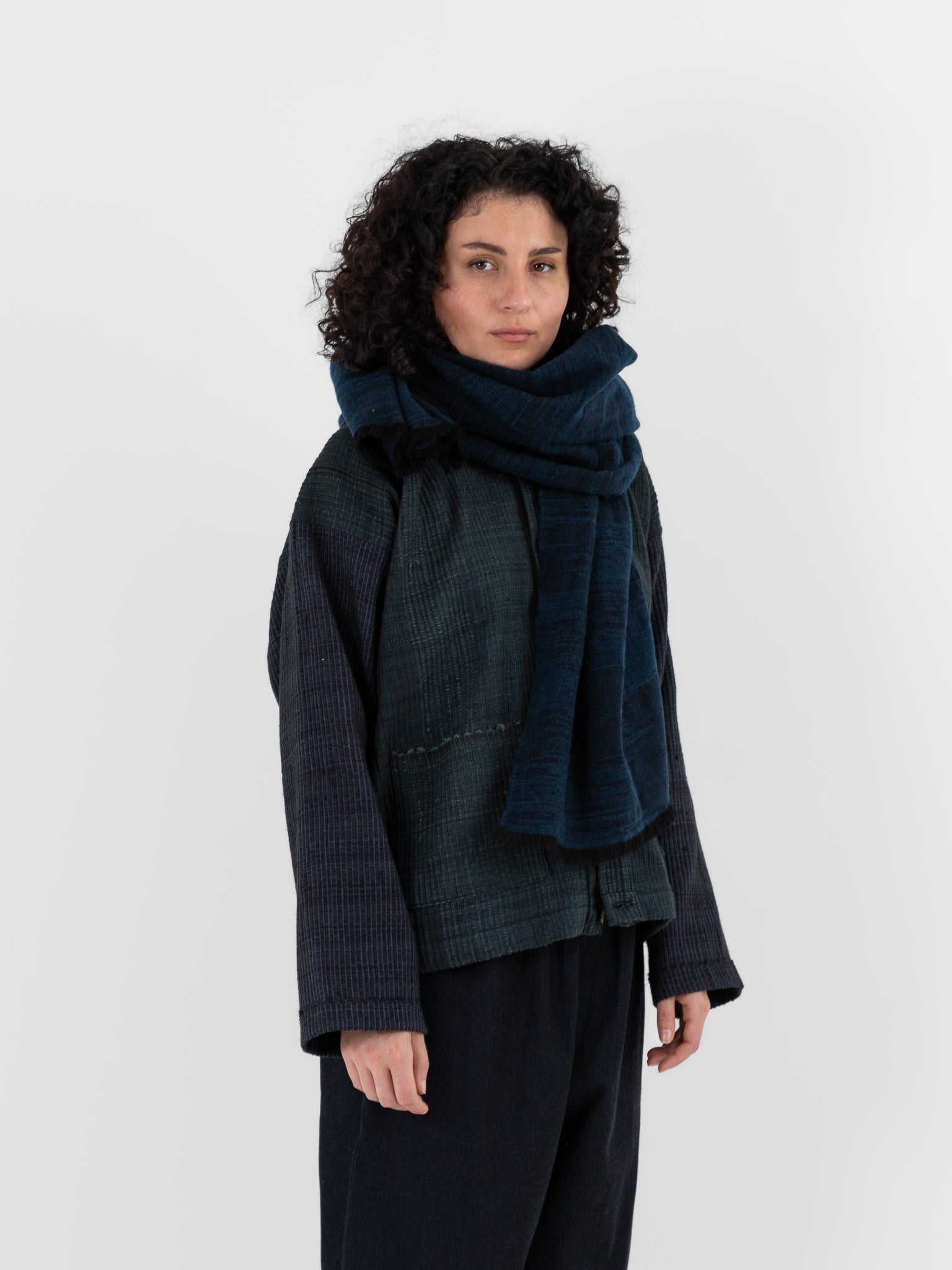 MITTAN Woven Scarf 71 in Dark Teal - MITTAN at Worthwhile - shop SCARF