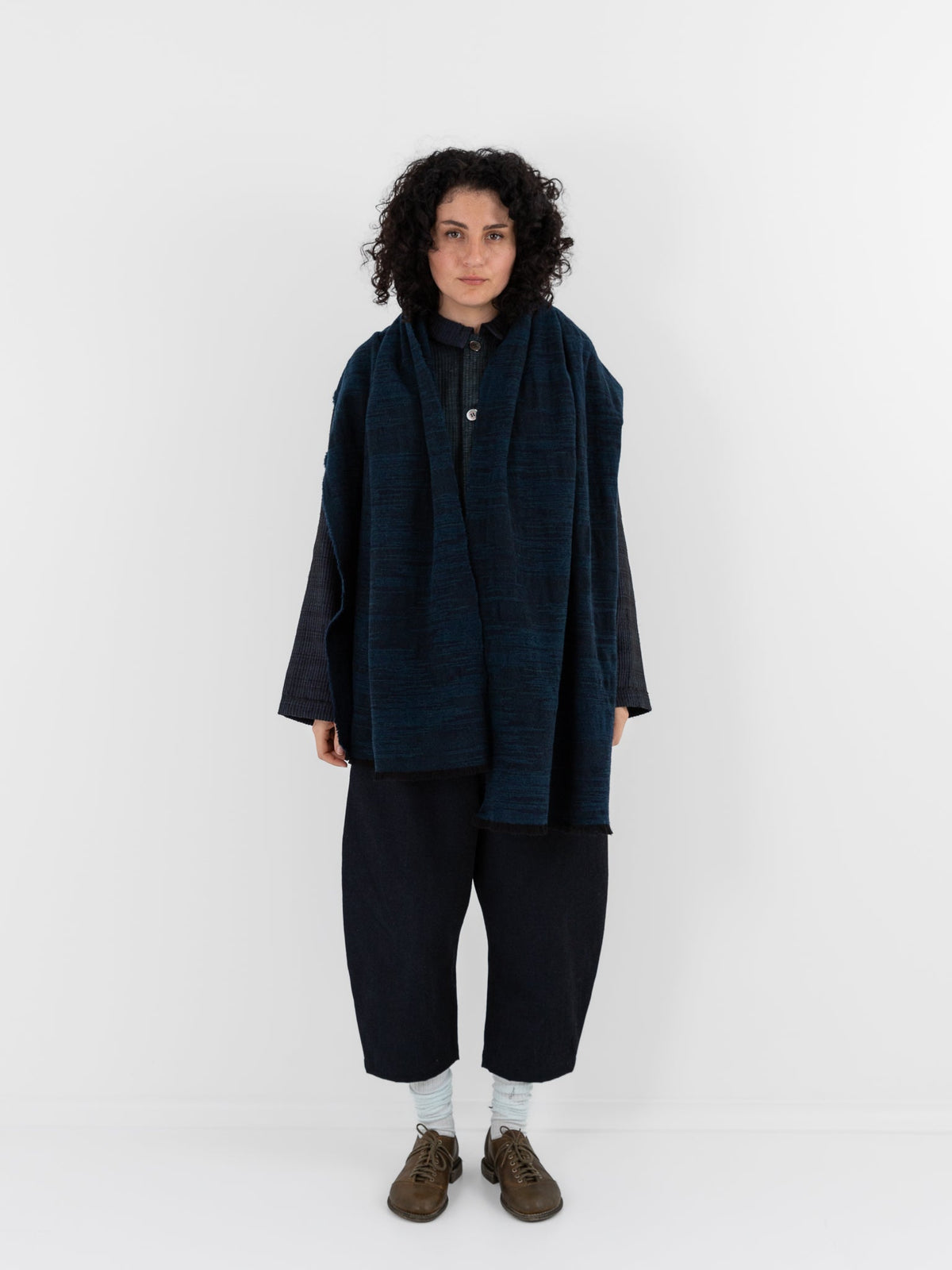 MITTAN Woven Scarf 71 in Dark Teal - MITTAN at Worthwhile - shop SCARF