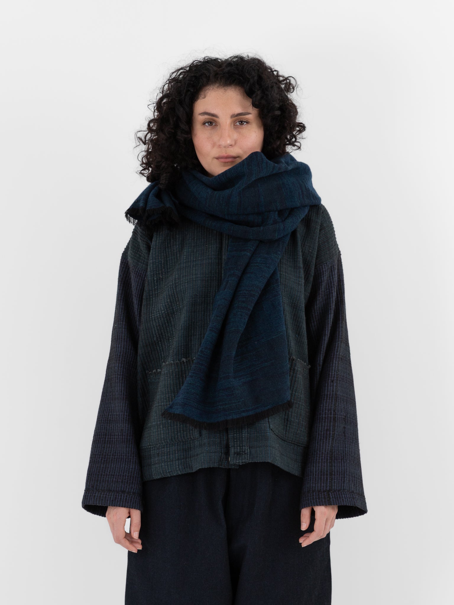 MITTAN Woven Scarf 71 in Dark Teal - MITTAN at Worthwhile - shop SCARF