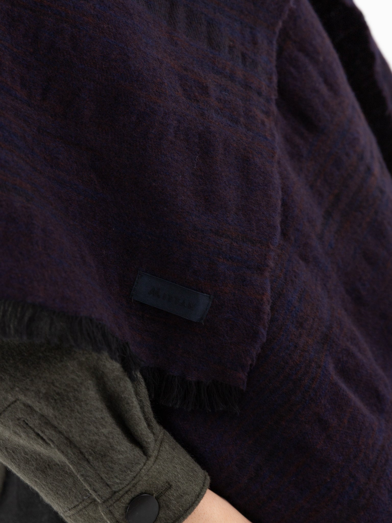 MITTAN Woven Scarf 71 in Navy Brown - MITTAN at Worthwhile - shop SCARF