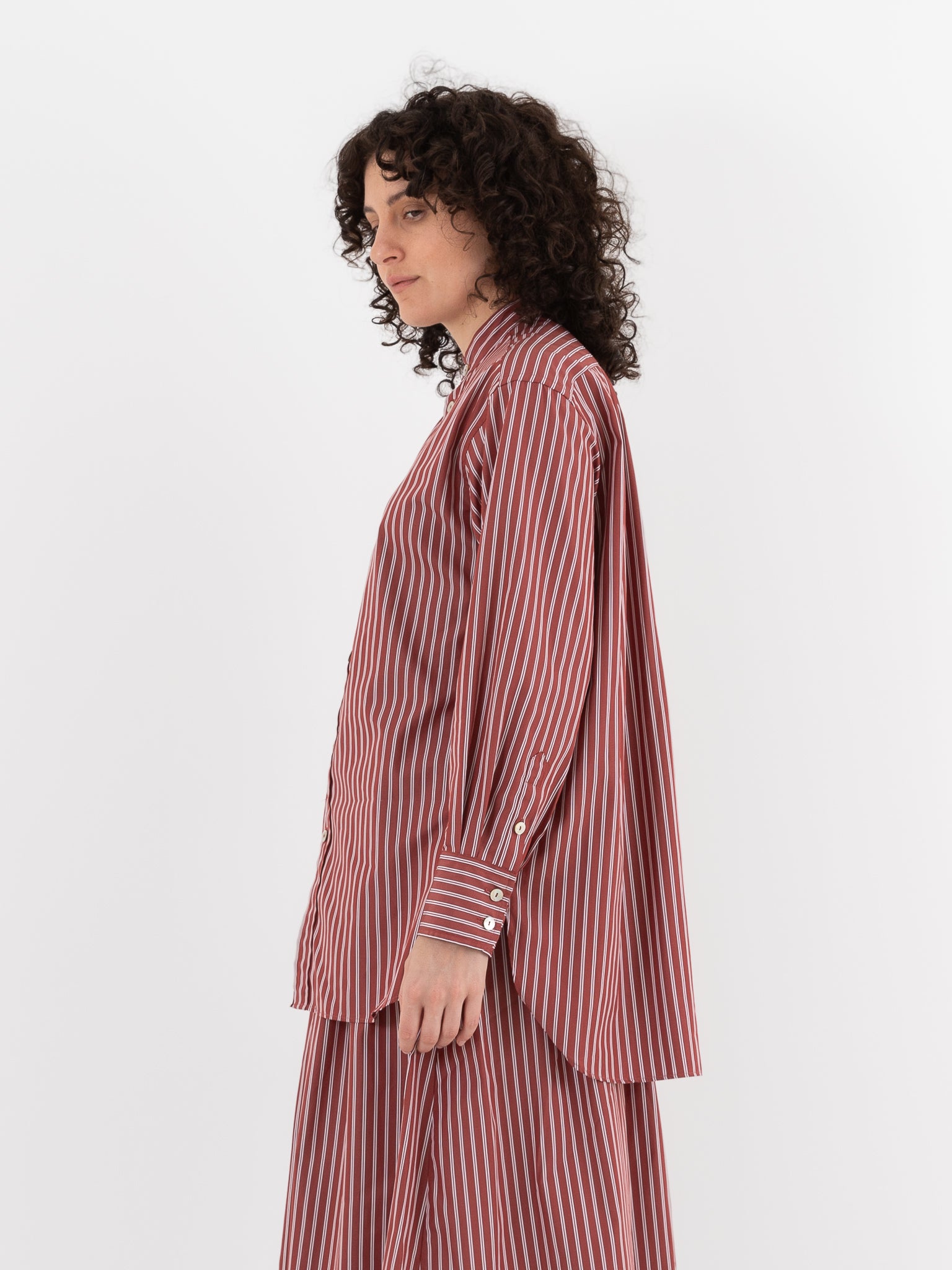 Nitto Rosie Shirt in Rust Stripe - NITTO at Worthwhile - shop TOP