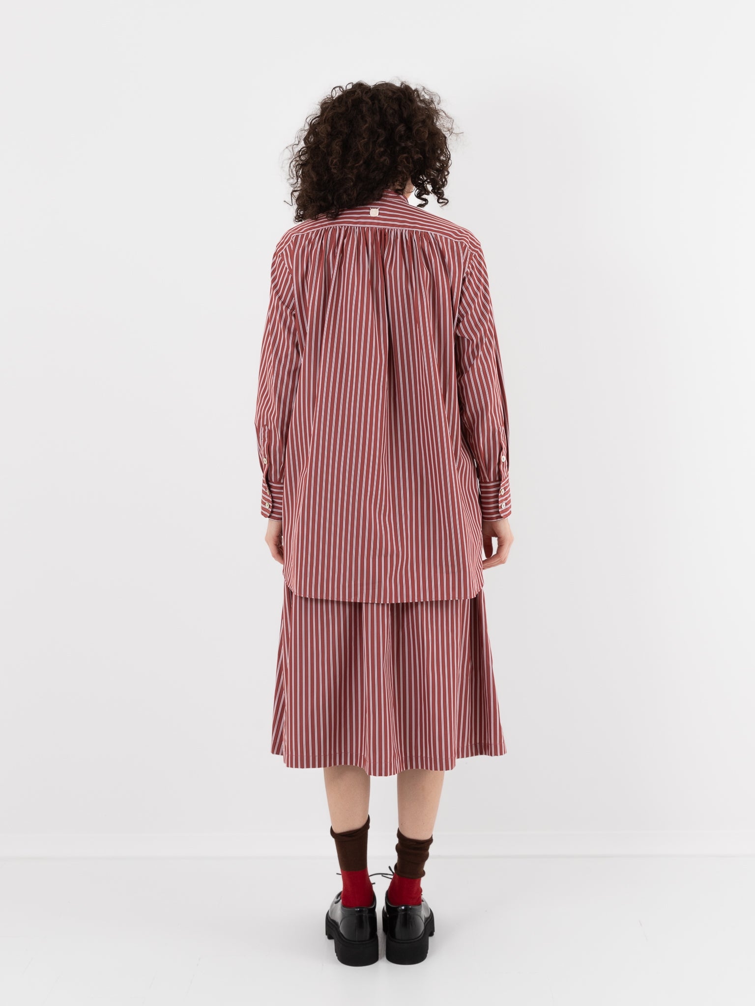 Nitto Rosie Shirt in Rust Stripe - NITTO at Worthwhile - shop TOP