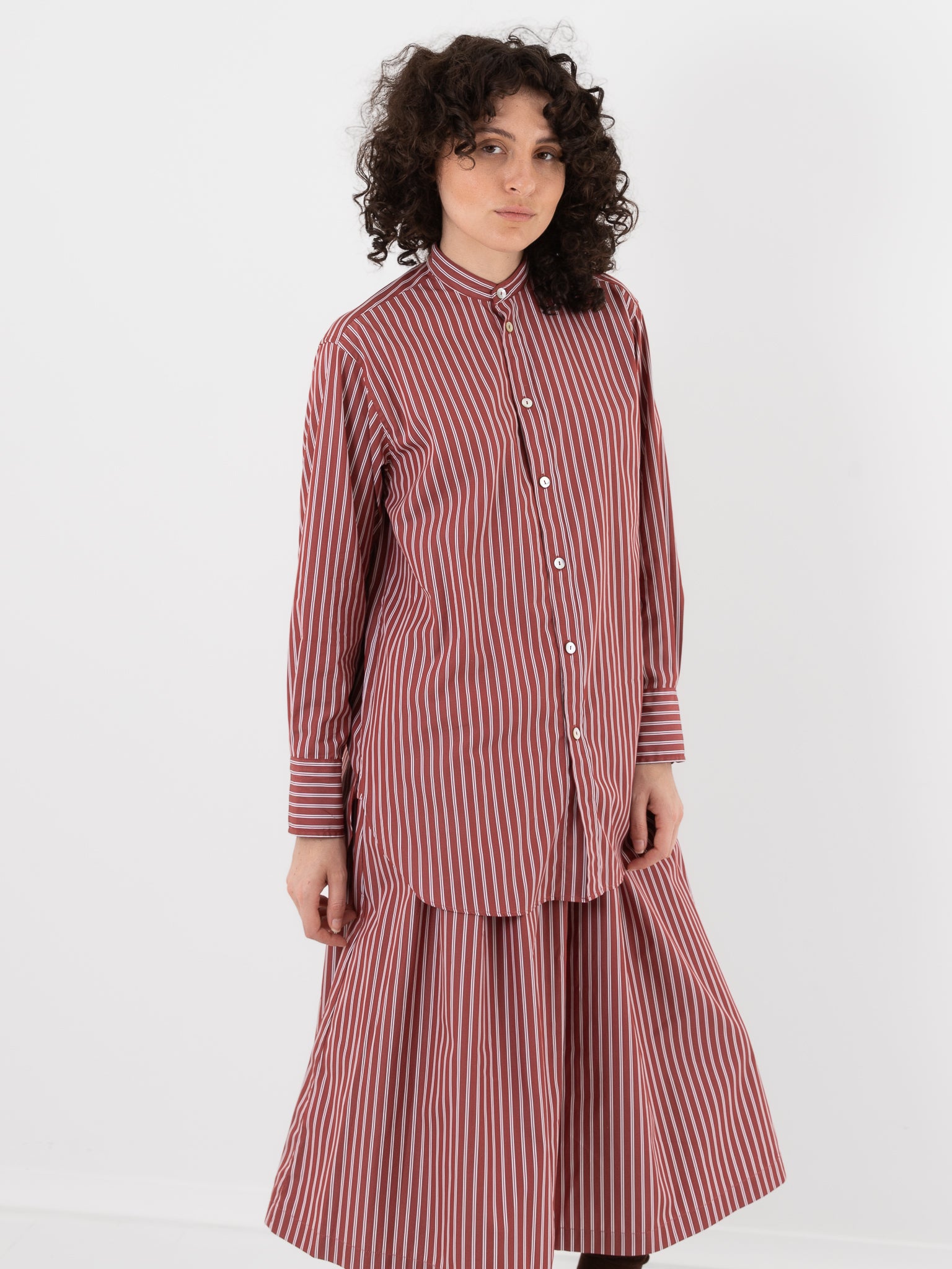 Nitto Rosie Shirt in Rust Stripe - NITTO at Worthwhile - shop TOP