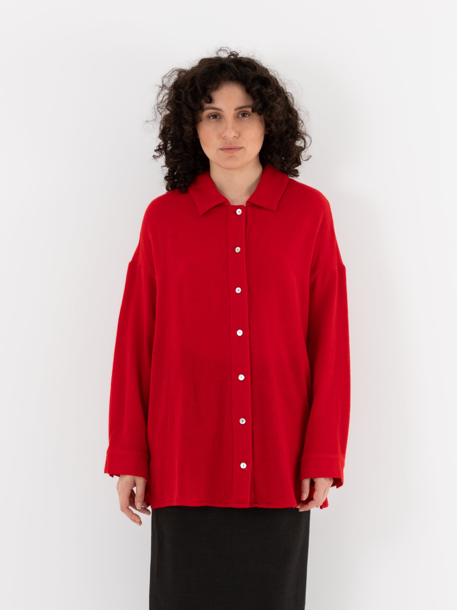 Nitto Claudia Shirt in Red - NITTO at Worthwhile - shop TOP
