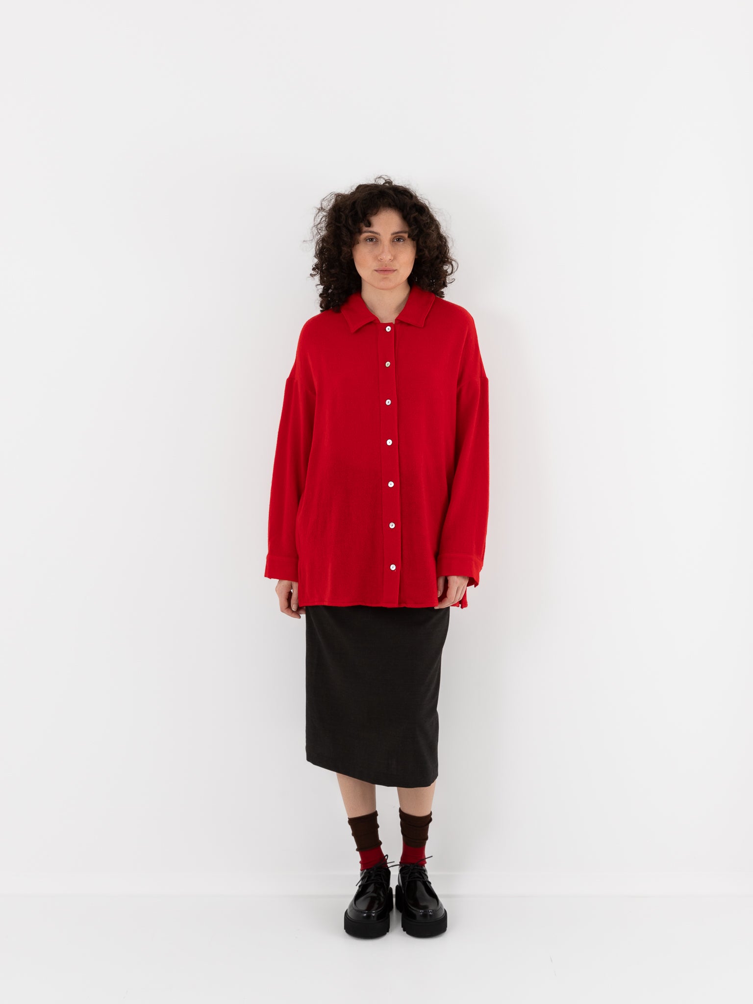 Nitto Claudia Shirt in Red - NITTO at Worthwhile - shop TOP