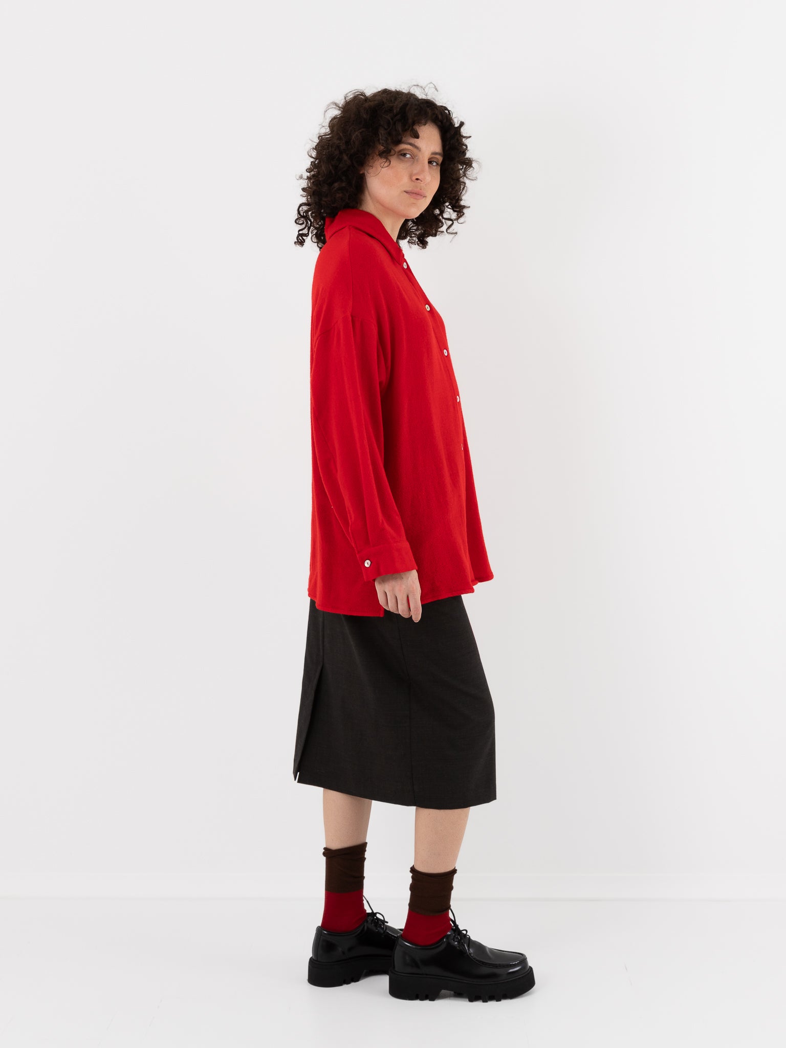 Nitto Claudia Shirt in Red - NITTO at Worthwhile - shop TOP