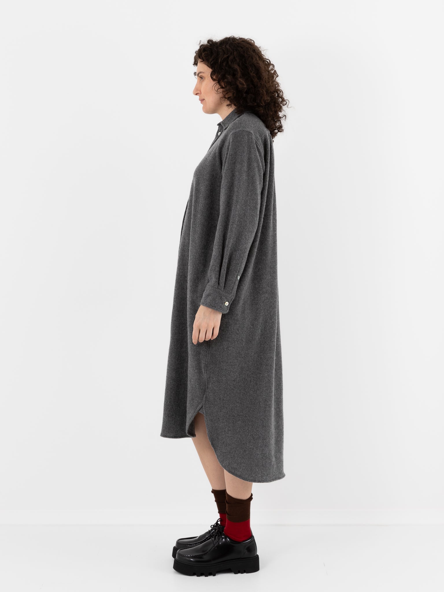 Nitto Camicione Dress in Anthracite - NITTO at Worthwhile - shop DRESS