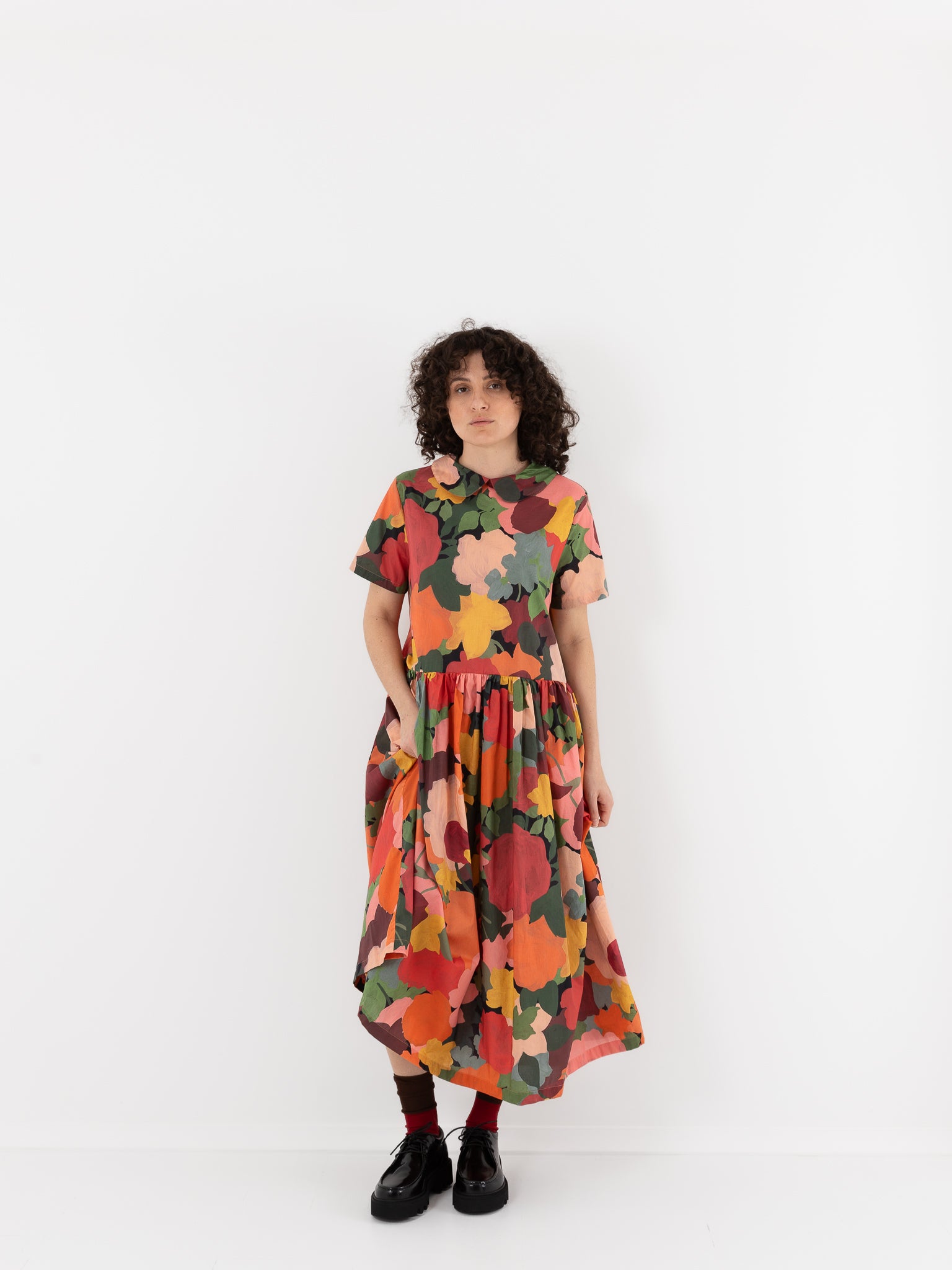 Nitto Olga Dress in Fall Garden - NITTO at Worthwhile - shop DRESS