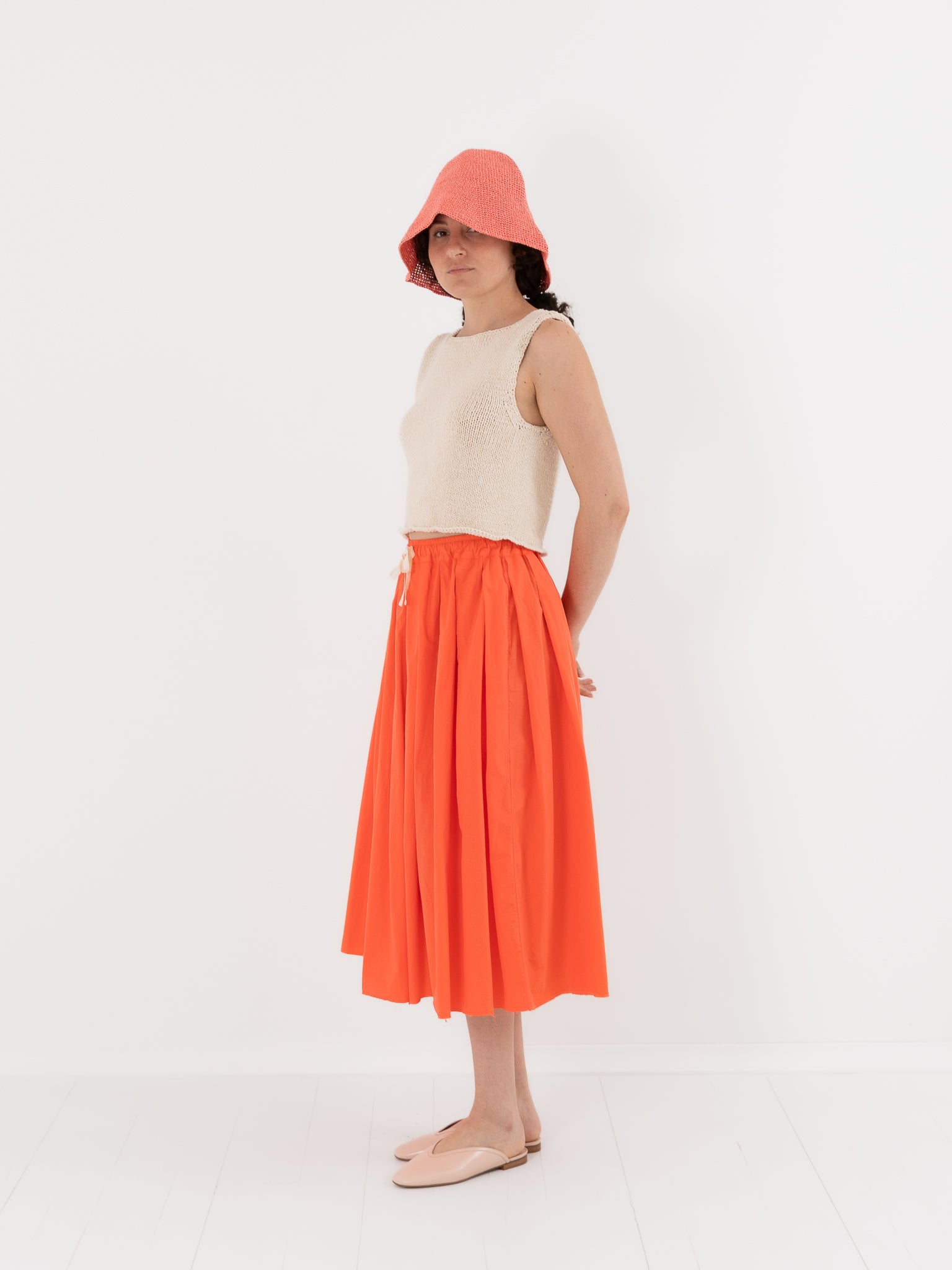 Nitto Gelsa Skirt in Coral - NITTO at Worthwhile - shop SKIRT