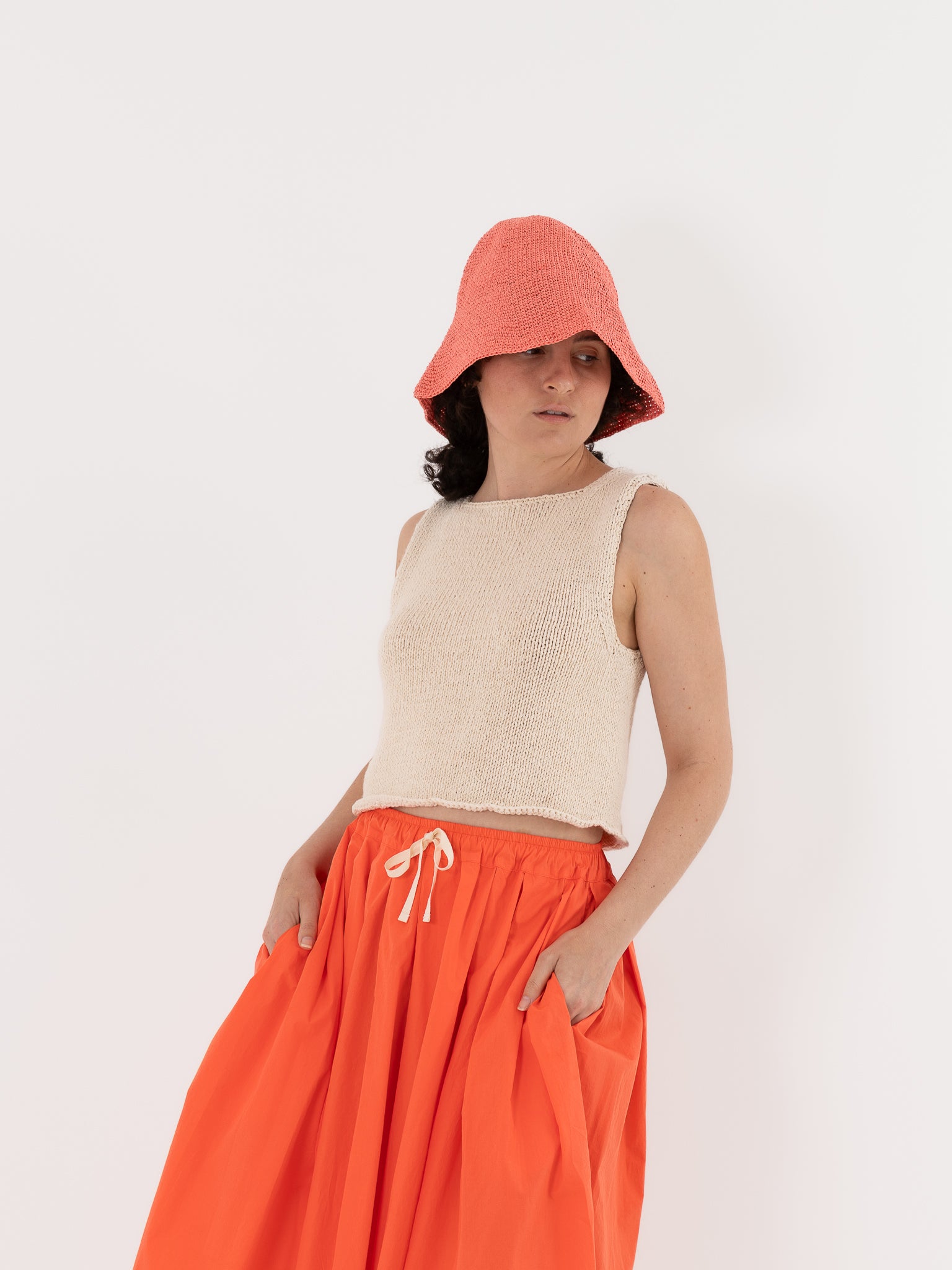 Nitto Gelsa Skirt in Coral - NITTO at Worthwhile - shop SKIRT