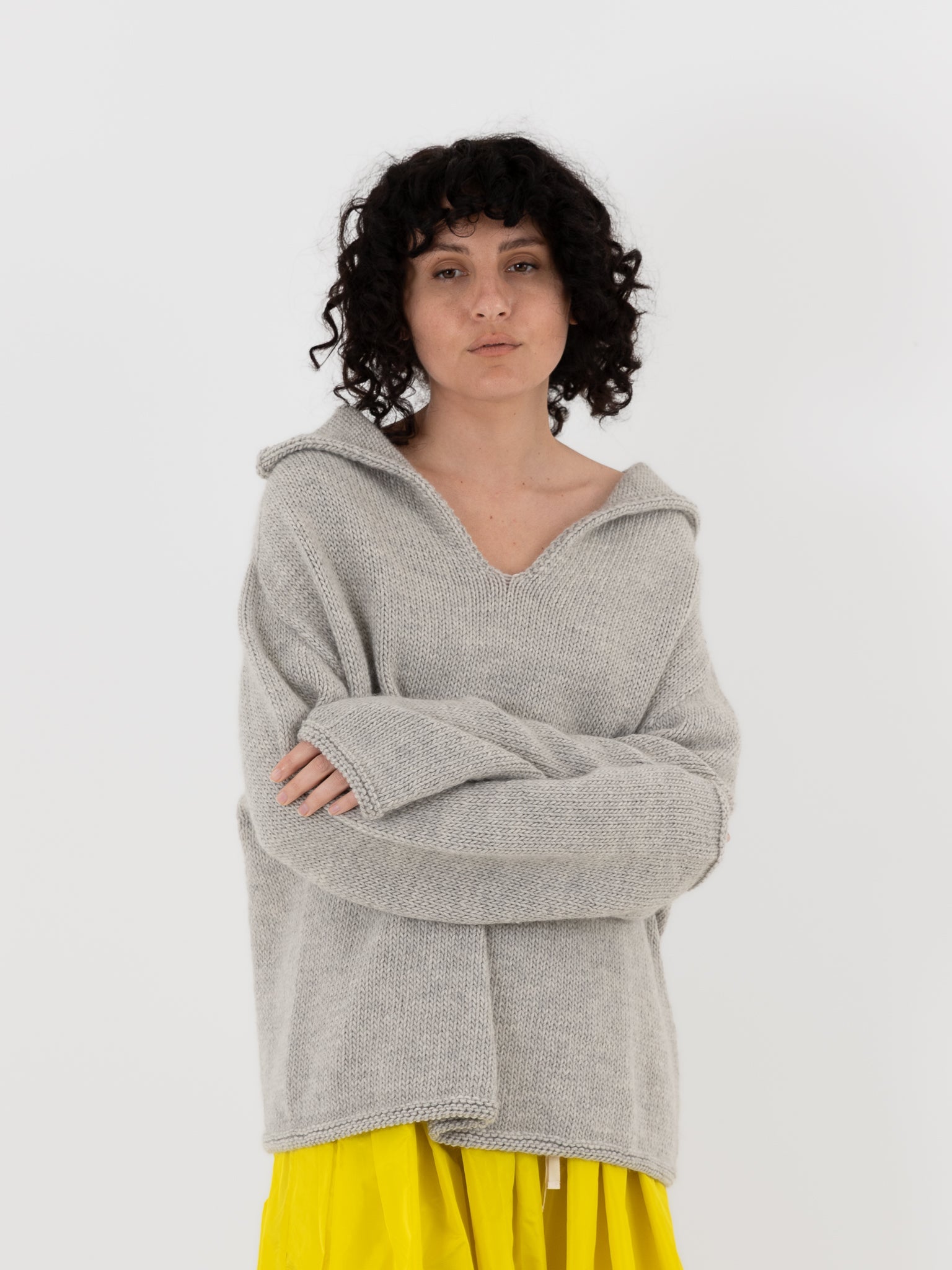 Nitto Aviator Sweater in Light Grey - NITTO at Worthwhile - shop SWEATER