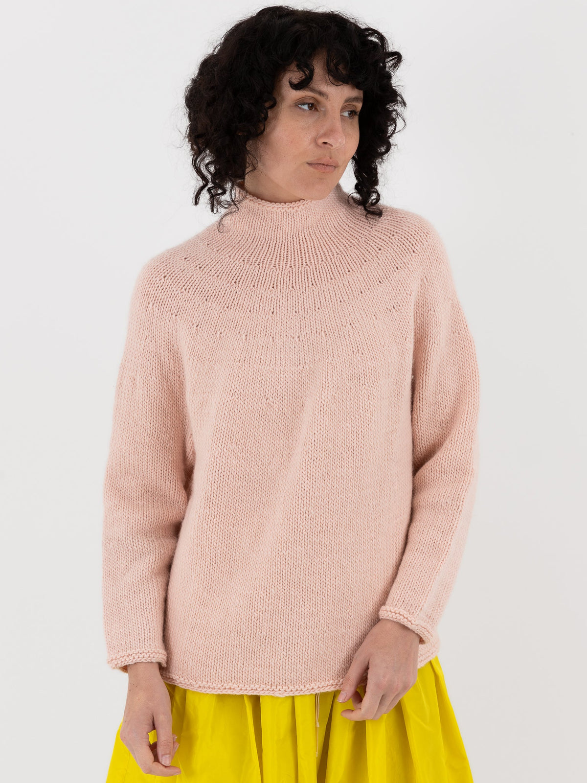Nitto Cafe Da Manha Sweater in Baby Pink - NITTO at Worthwhile - shop SWEATER