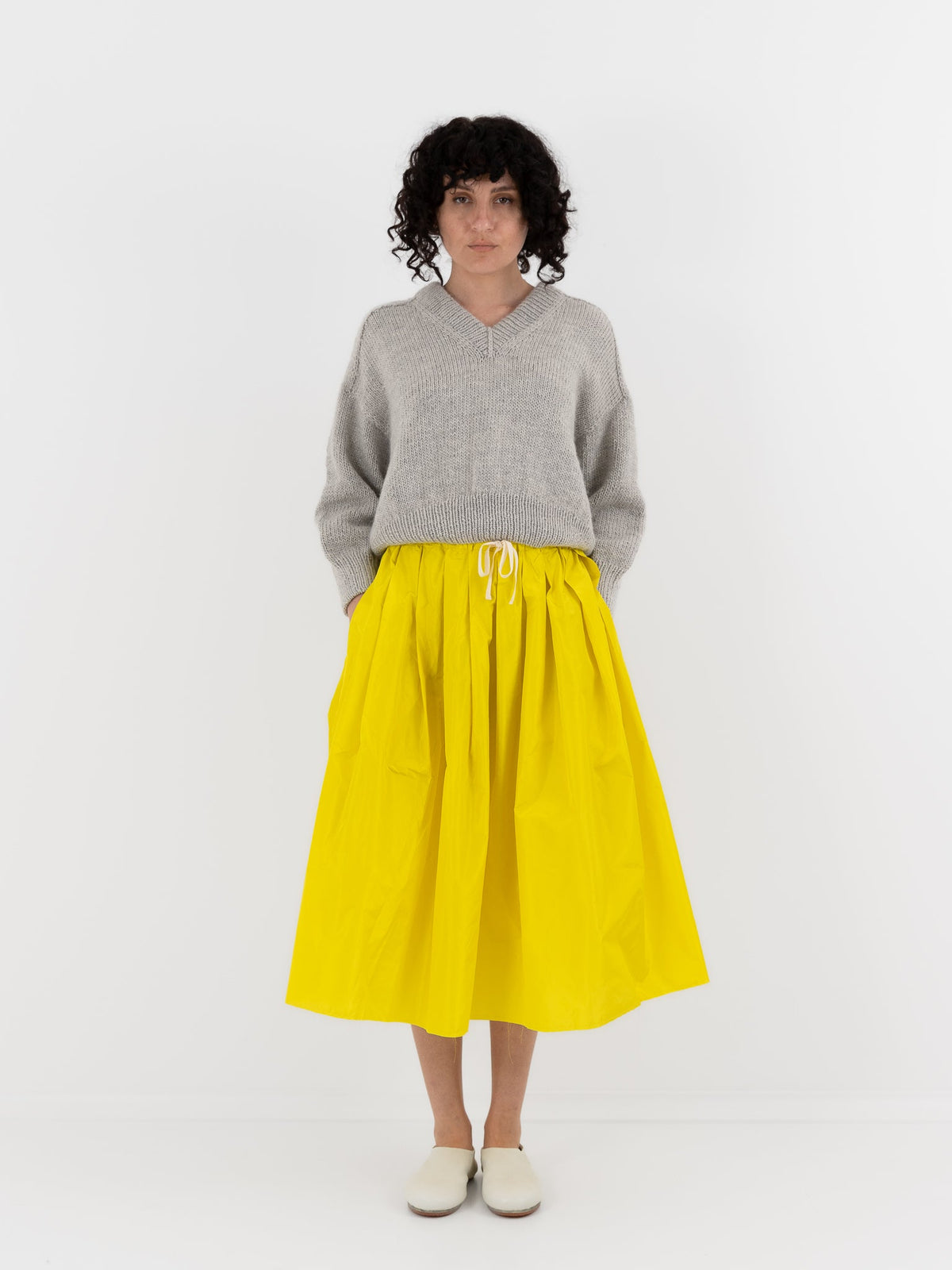 Nitto Gelsa Skirt in Limone - NITTO at Worthwhile - shop SKIRT