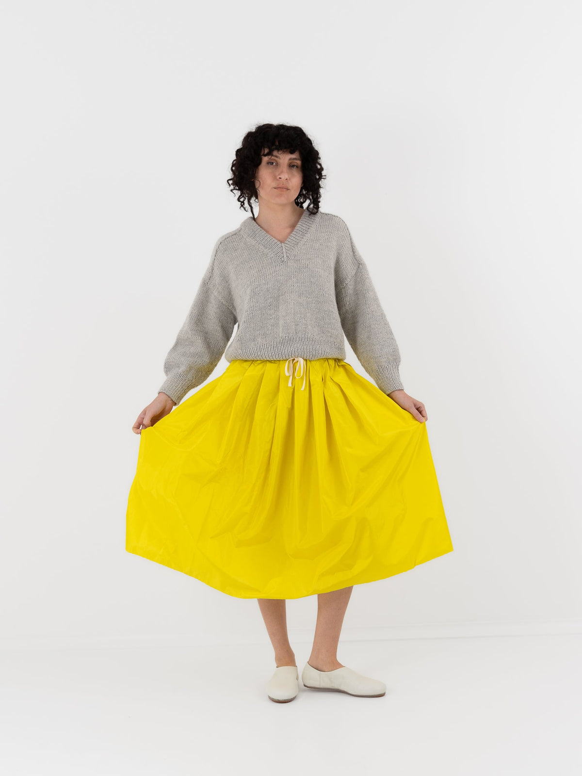 Nitto Gelsa Skirt in Limone - NITTO at Worthwhile - shop SKIRT