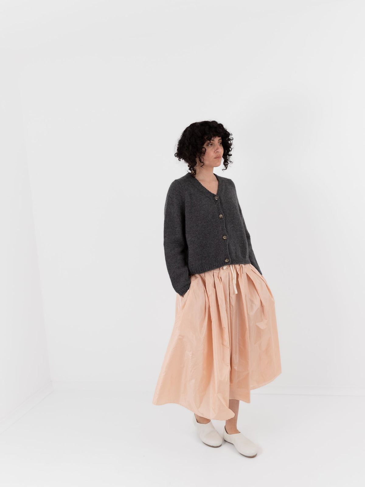 Nitto Nino OSW Cardigan in Anthracite Grey - NITTO at Worthwhile - shop CARDIGAN
