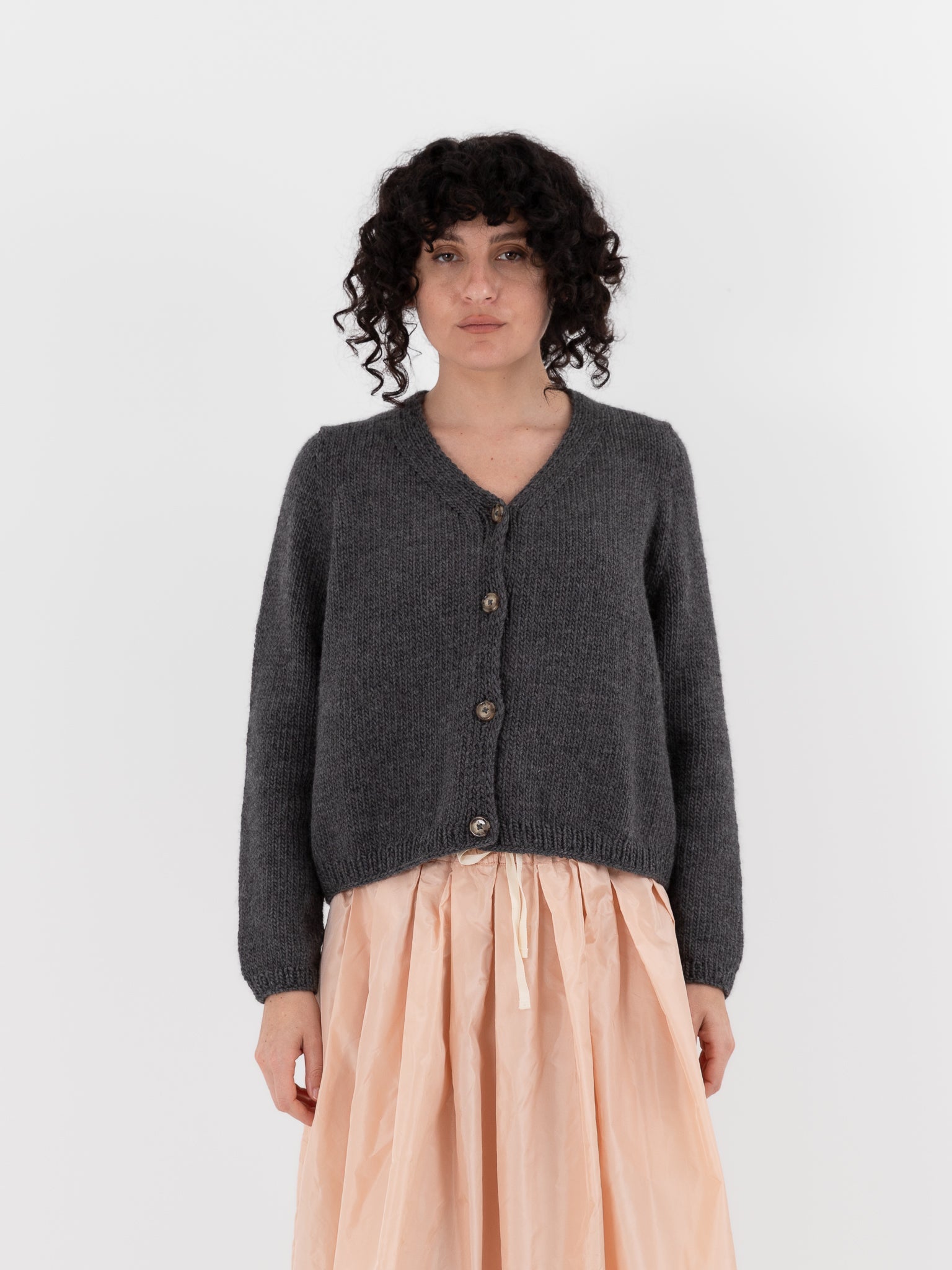 Nitto Nino OSW Cardigan in Anthracite Grey - NITTO at Worthwhile - shop CARDIGAN