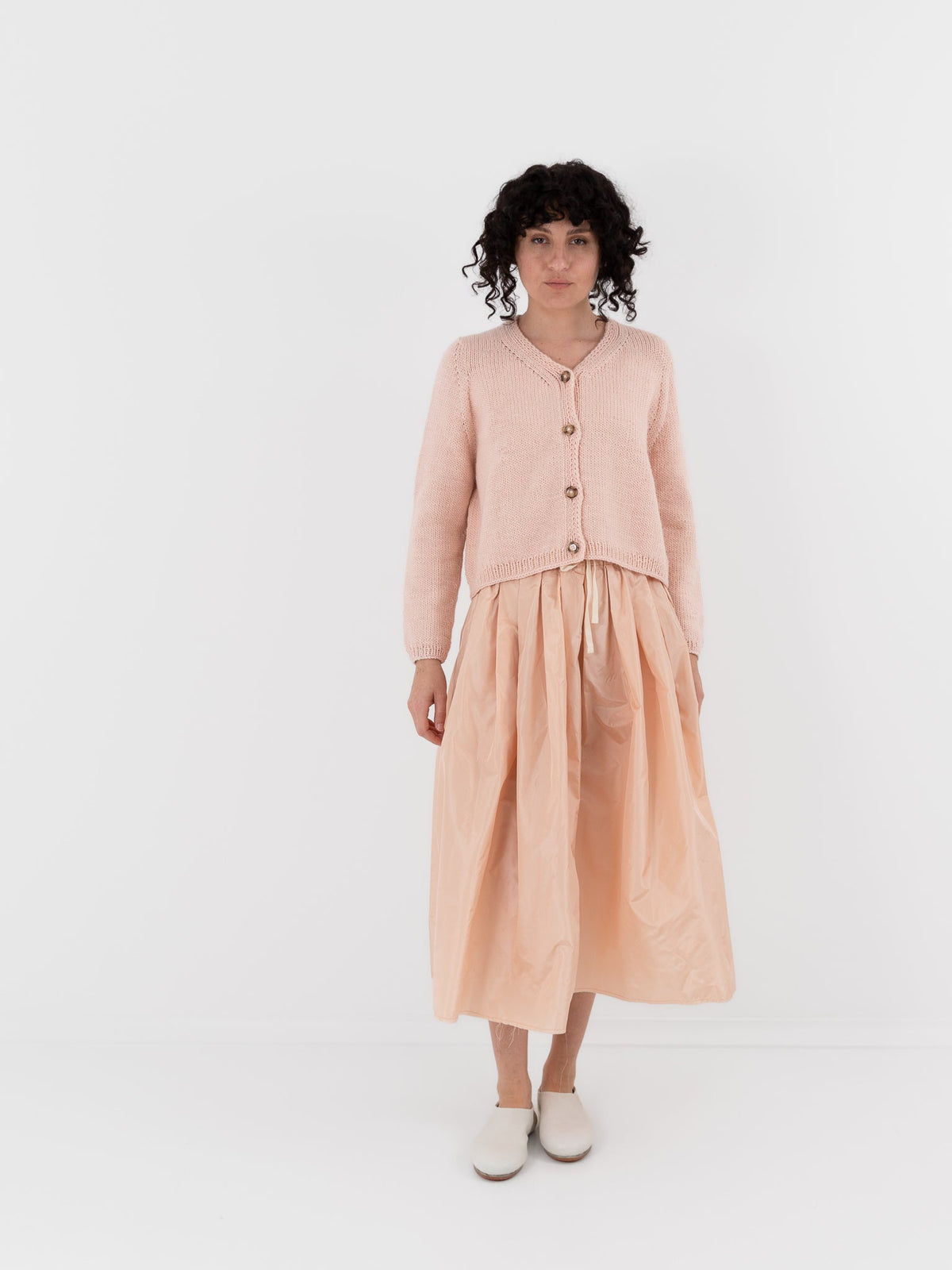 Nitto Nino OSW Cardigan in Baby Pink - NITTO at Worthwhile - shop CARDIGAN
