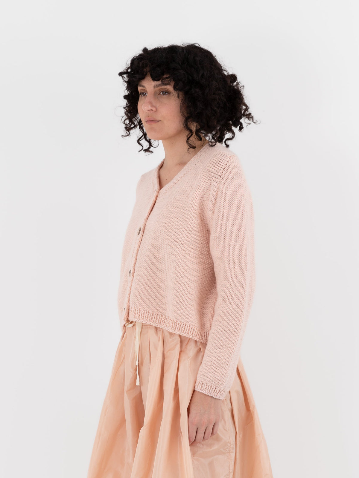 Nitto Nino OSW Cardigan in Baby Pink - NITTO at Worthwhile - shop CARDIGAN