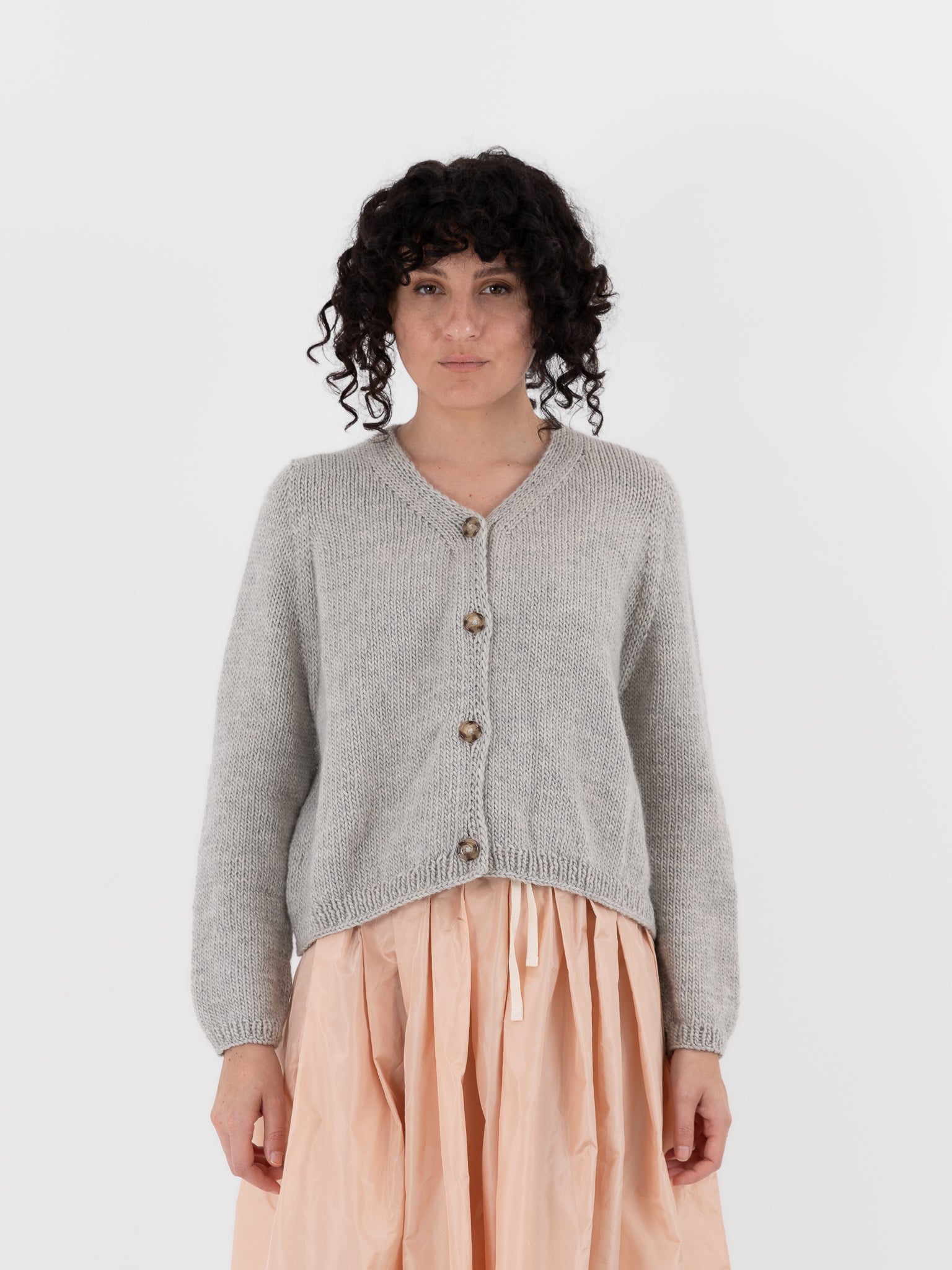 Nitto Nino OSW Cardigan in Light Grey - NITTO at Worthwhile - shop CARDIGAN