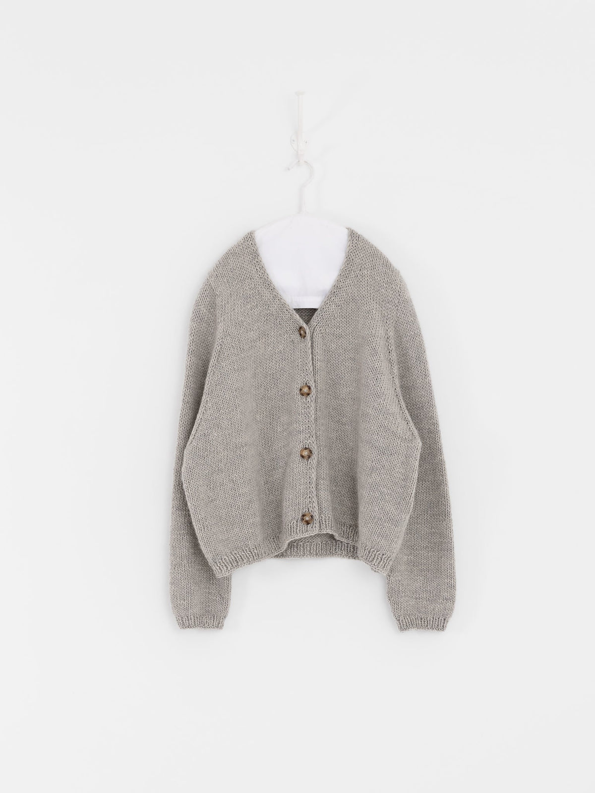 Nitto Nino OSW Cardigan in Light Grey - NITTO at Worthwhile - shop CARDIGAN