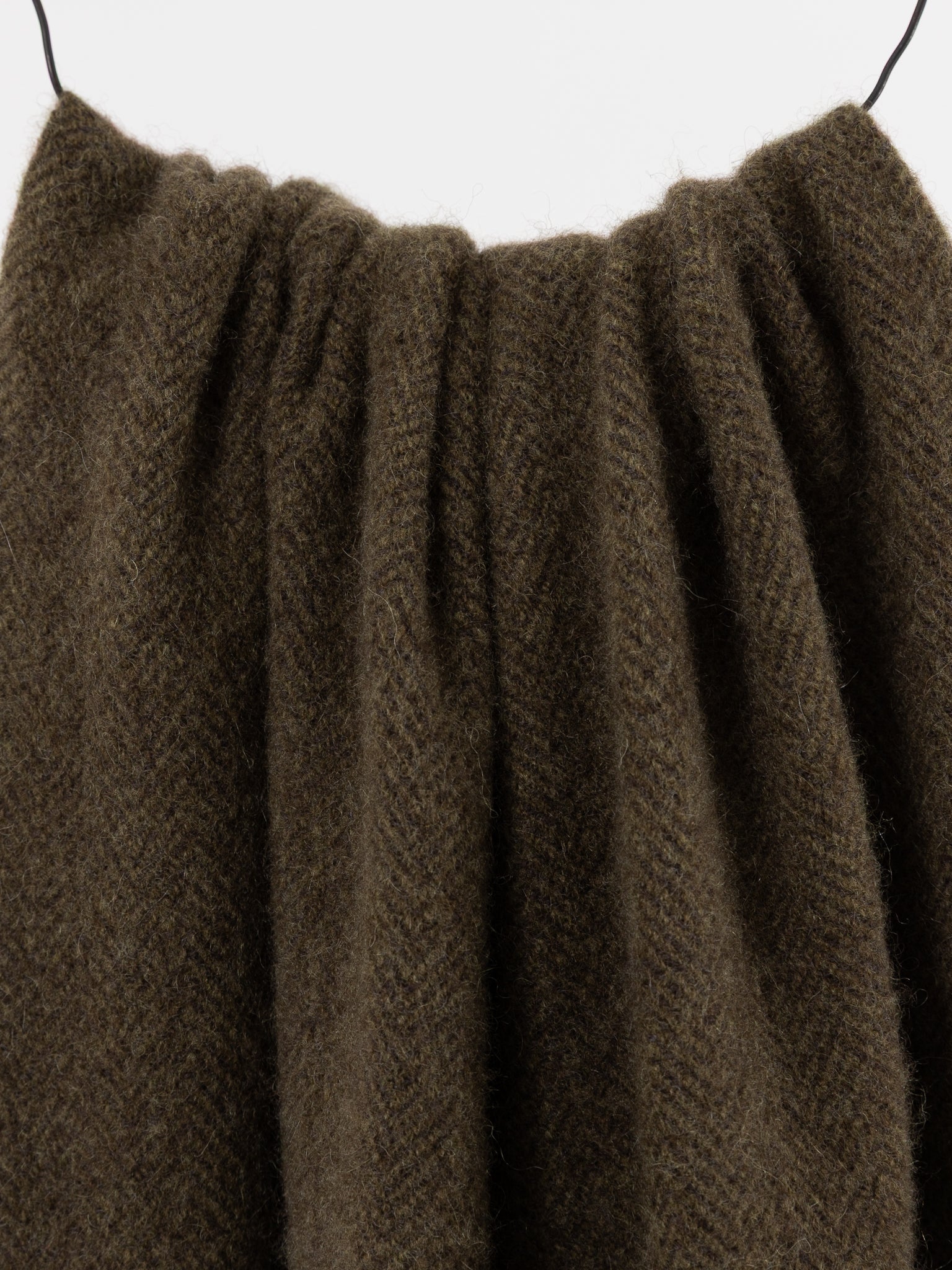 Norlha Nomad Dense Boiled Herringbone Scarf in Olive - NORLHA at Worthwhile - shop SCARF