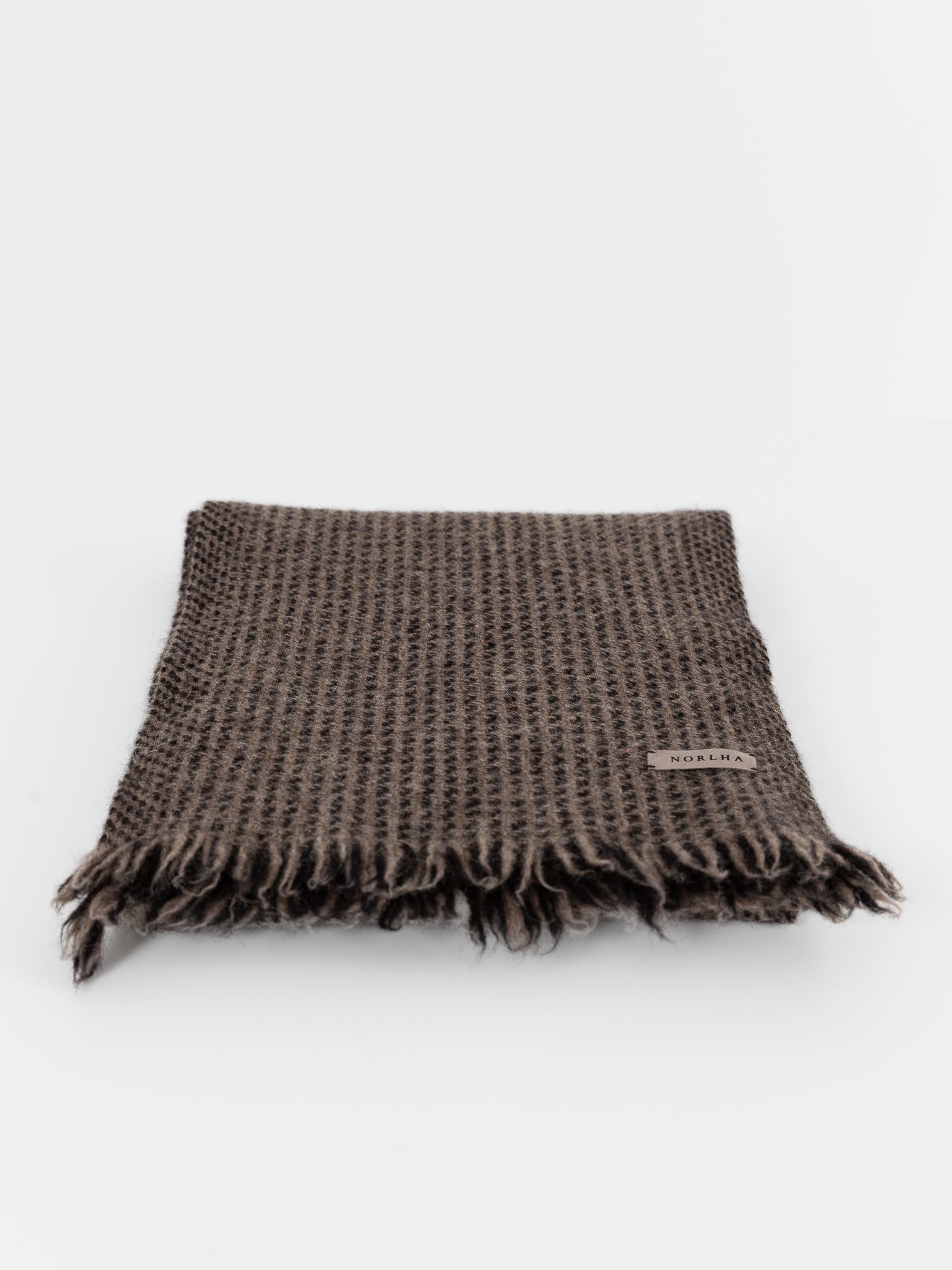 Norlha Nomad Pilgrimage Scarf in Black and Natural Yak Grey - NORLHA at Worthwhile - shop SCARF