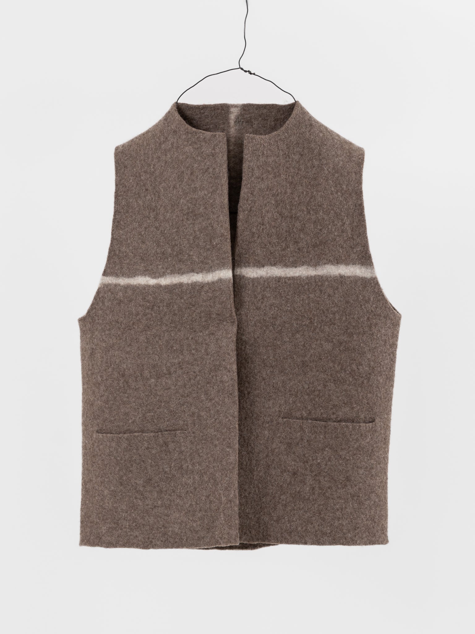 Norlha Felt Vest in Natural Yak Grey & White - NORLHA at Worthwhile - shop VEST