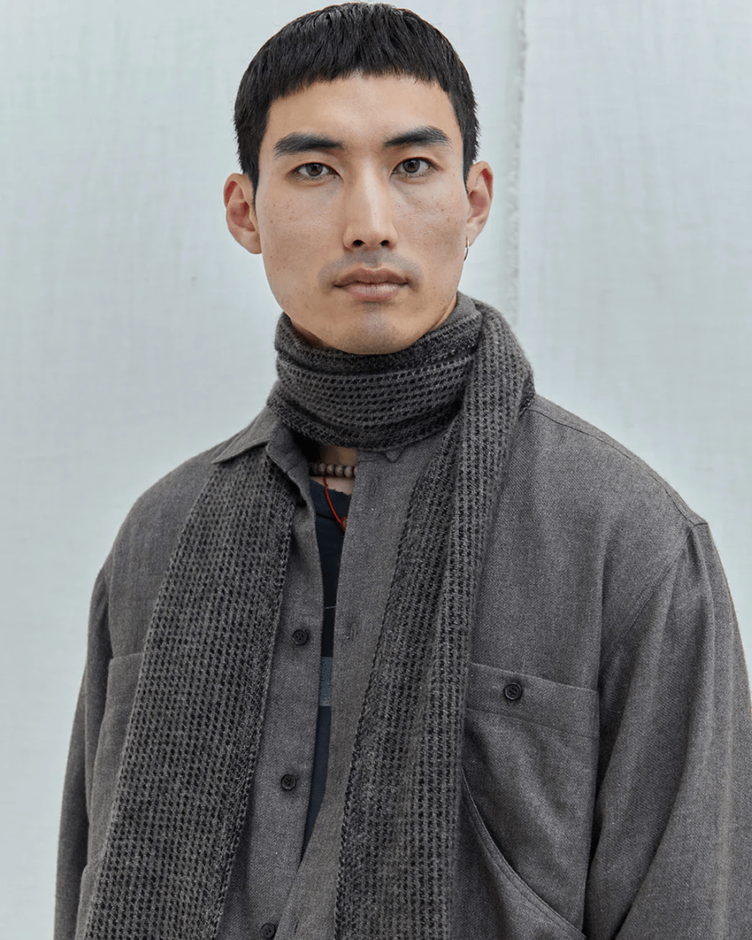Norlha Nomad Pilgrimage Scarf in Black and Natural Yak Grey - NORLHA at Worthwhile - shop SCARF