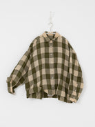 Casey Casey Orsan Short Element Shirt in Green Check - CASEY CASEY ORSAN at Worthwhile - shop TOP