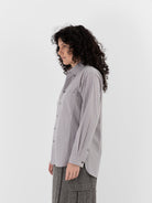 POLYPLOID B.D Shirt B in Gray Stripe - POLYPLOID at Worthwhile - shop TOP