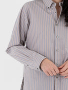 POLYPLOID B.D Shirt B in Gray Stripe - POLYPLOID at Worthwhile - shop TOP