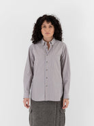 POLYPLOID B.D Shirt B in Gray Stripe - POLYPLOID at Worthwhile - shop TOP