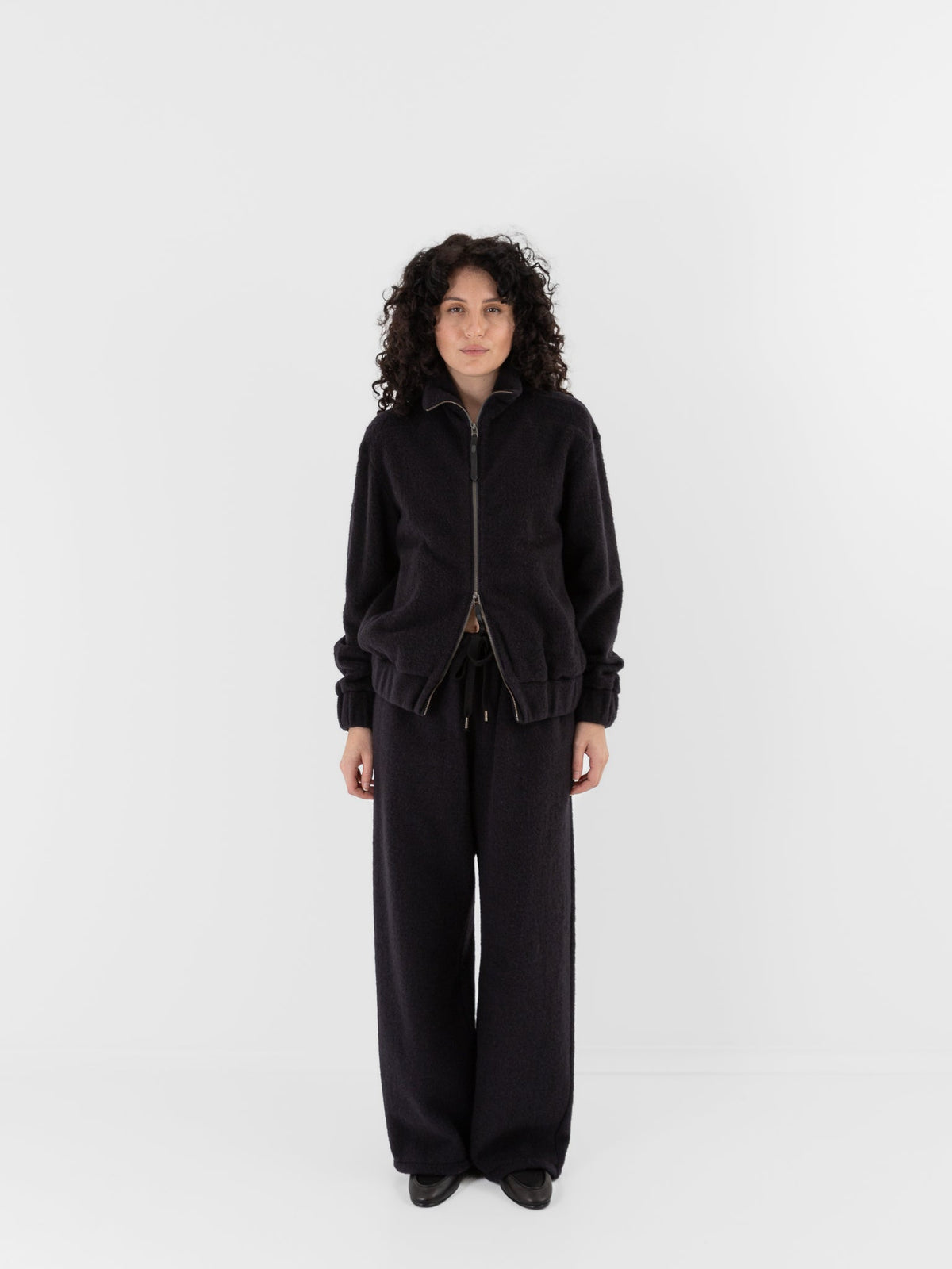 POLYPLOID Highneck Blouson B in Dark Navy - POLYPLOID at Worthwhile - shop TOP