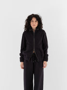 POLYPLOID Highneck Blouson B in Dark Navy - POLYPLOID at Worthwhile - shop TOP