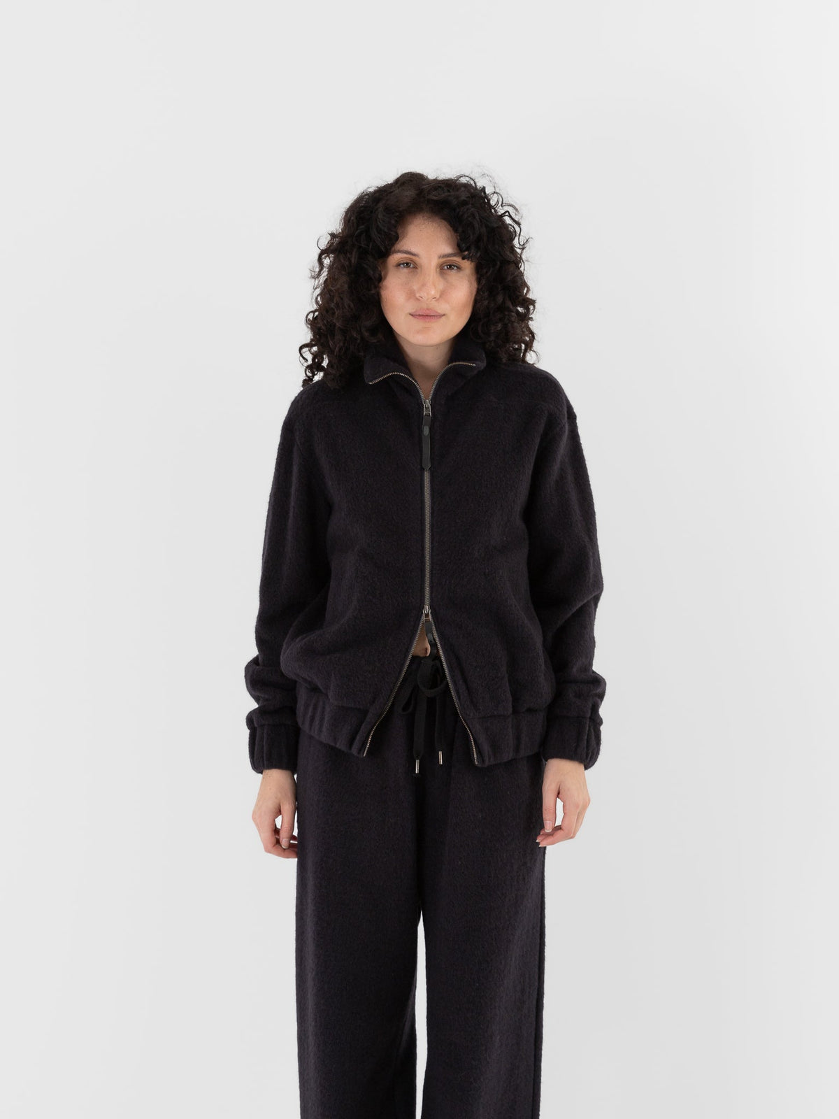 POLYPLOID Highneck Blouson B in Dark Navy - POLYPLOID at Worthwhile - shop TOP
