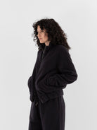 POLYPLOID Highneck Blouson B in Dark Navy - POLYPLOID at Worthwhile - shop TOP