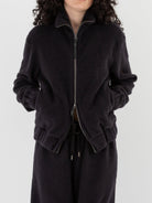 POLYPLOID Highneck Blouson B in Dark Navy - POLYPLOID at Worthwhile - shop TOP